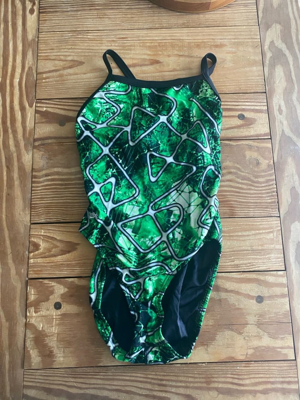 Speedo Green and Black Abstract Swim Brief